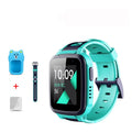 SE5Plus blue and pink children's waterproof phone watch with stainless steel wristband on a child's arm
