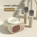 Retro Bluetooth microphone stereo with card reader and alarm clock in transparent green, ABS PC body