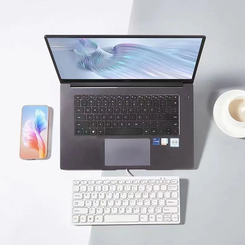 USB wired mini keyboard in four colours with 1.3m cable for laptop desktop computers