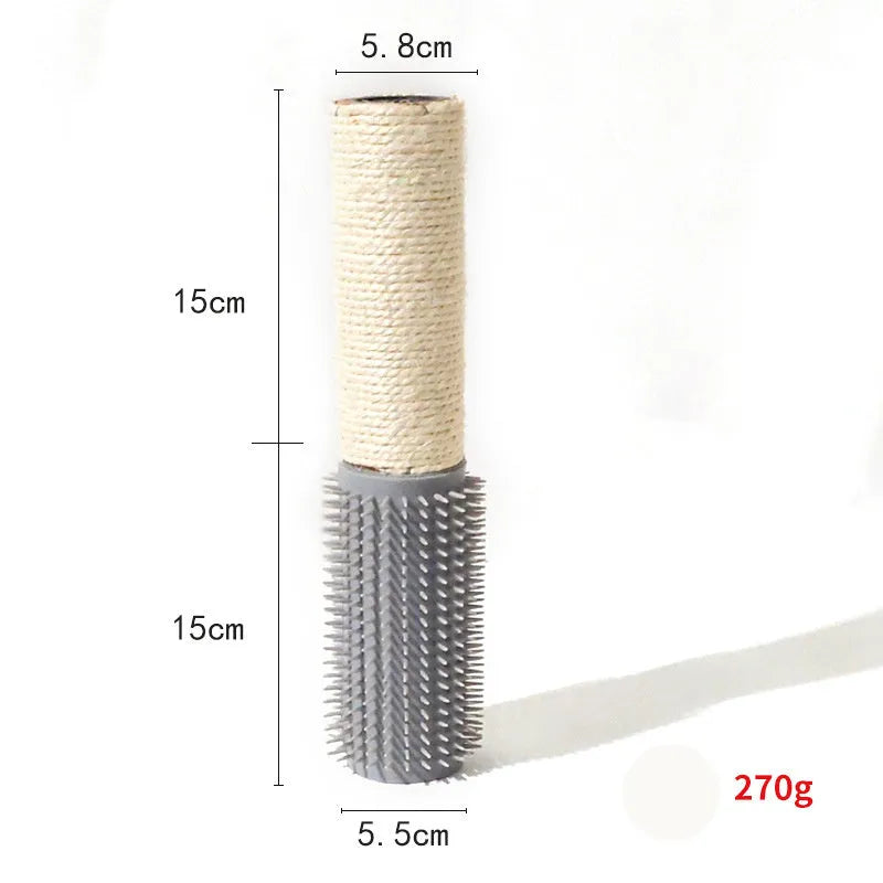 Brown or grey sisal cat scratching post measuring 30cm tall