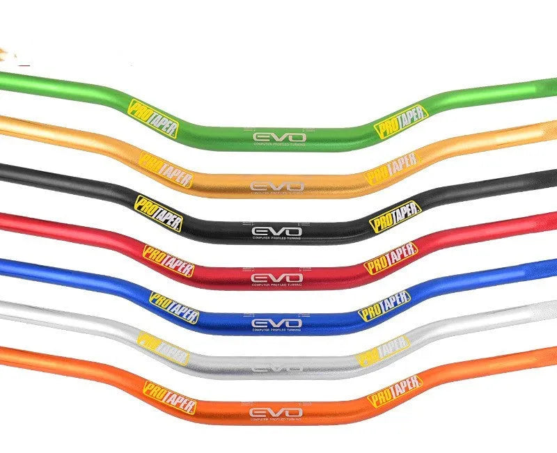 Aluminium motorcycle handlebar with 28mm diameter and orange finish for scrambling bikes