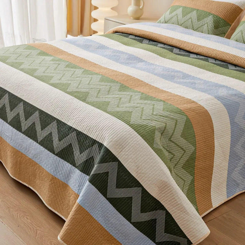 Pure cotton printed bed sheet set in modern simplicity style for 2.2 metre beds