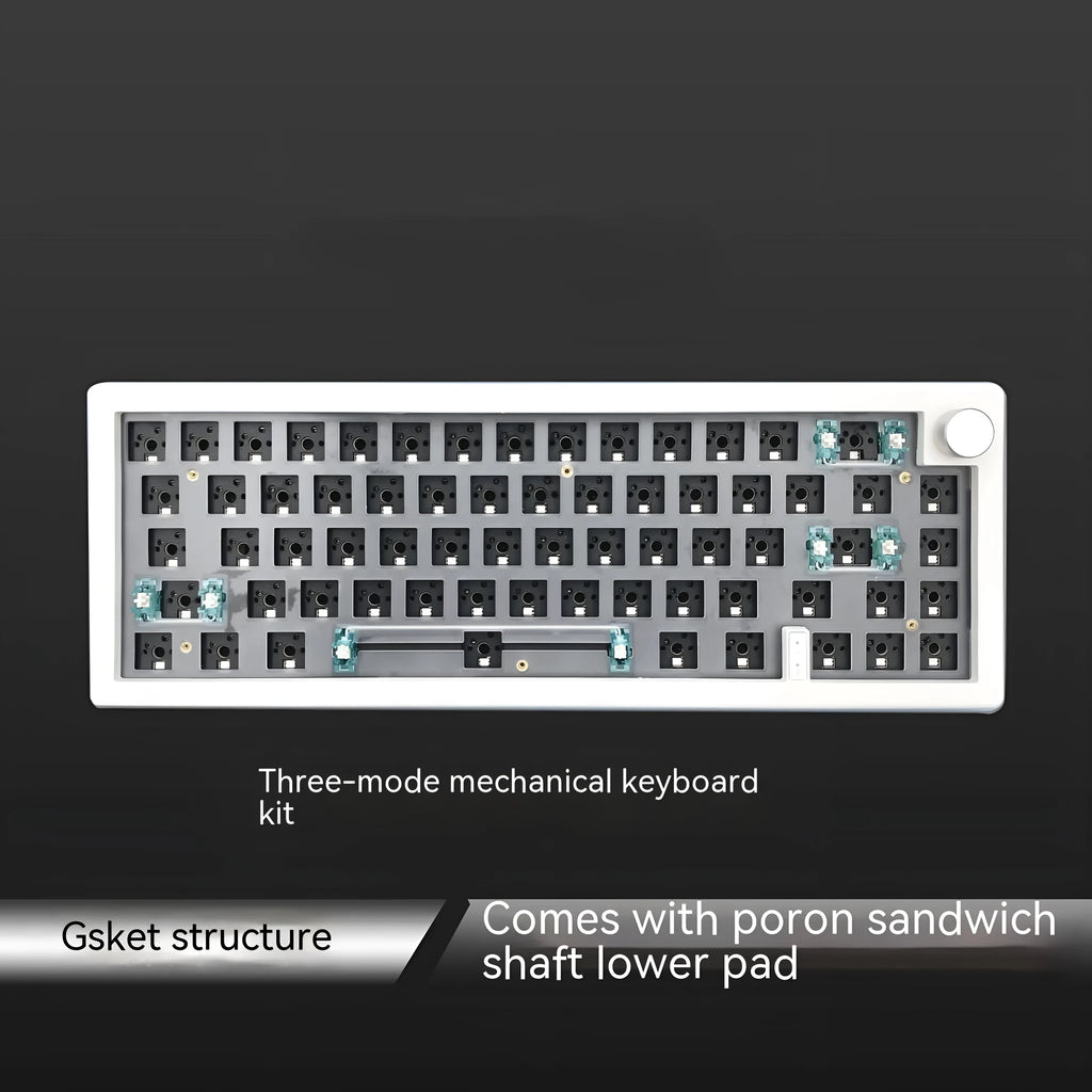 DIY mechanical keyboard kit with RGB backlighting and hot-swappable switches in multiple colour options