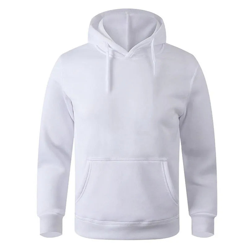 Solid colour hooded pullover men's sweater long sleeve polyester fibre in 11 colours Asian sizing