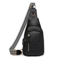 Women's soft PU chest bag in messenger style with crossbody strap and organised compartments