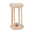 Wooden hand cranked bell educational rattle for toddlers