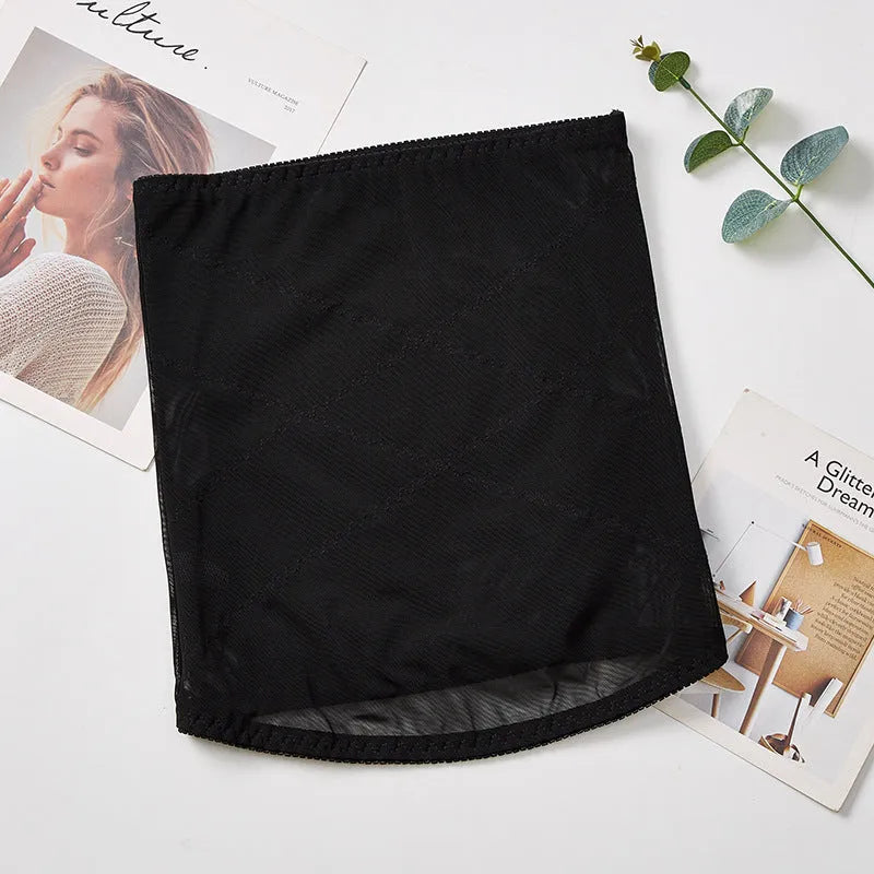 Mesh belly band body sculpting strap in black or skin colour for postpartum waist support