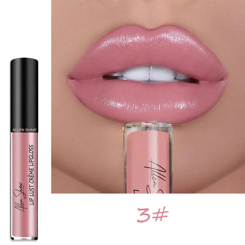 Allen Shaw Cream Lip Glaze in matte velvet finish with twelve colour options