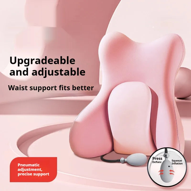 Ergonomic memory foam backrest waist pad with removable cover in solid colour options