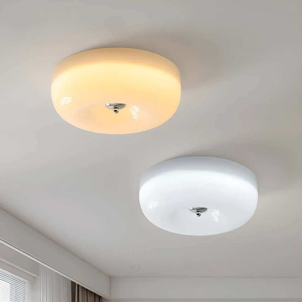 Cream style American contemporary bedroom ceiling lamp with three-colour adjustable lighting