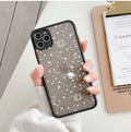 Black and white iPhone cases with textured surface and blue light reduction feature for multiple models.