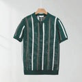 Men's ice silk polo shirt with hollow mesh knitting and zipper decoration in summer colours