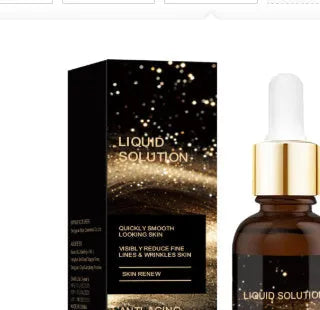 30 ml bottle of facial liquid moisturising care solution with hyaluronic acid, 9 cm tall.