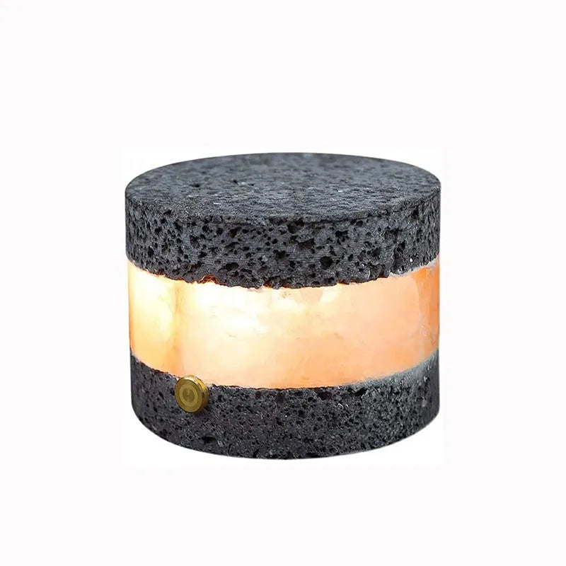Small orange volcanic rock USB night lamp with touch dimming and essential oil tray