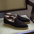 Men's handmade loafers in genuine cowhide leather available in black white brown dark brown beige