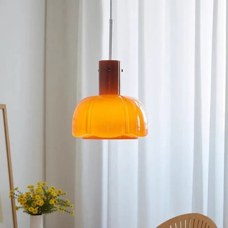 Medieval style glass bud dining room chandelier pendant light in retro design