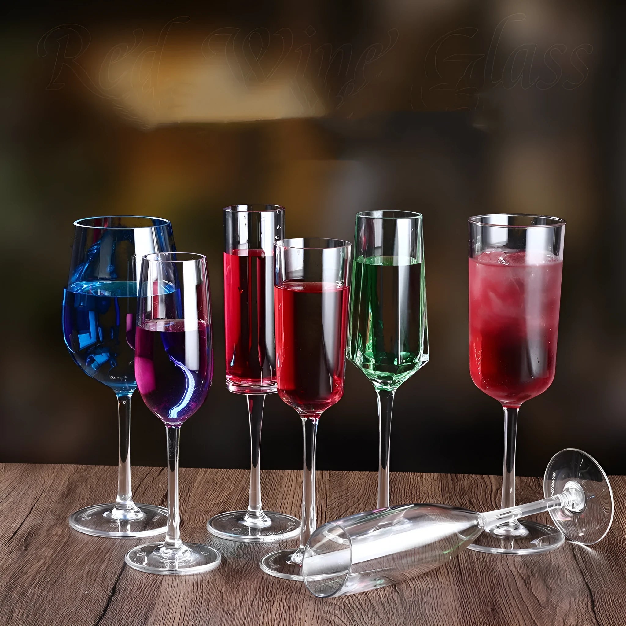 PC acrylic wine glass with drop-resistant construction in modern minimalist design