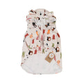 Beige cartoon dog raincoat with waterproof PU coating in cat head or small animal print designs