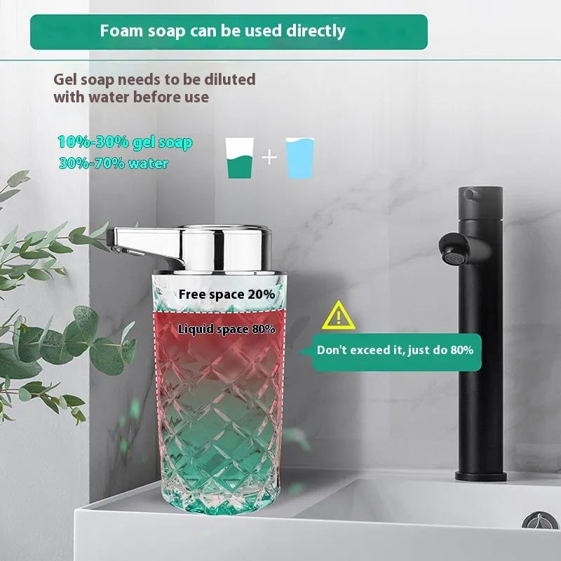 Automatic soap dispenser with silver plating finish and sensor technology for touch-free operation