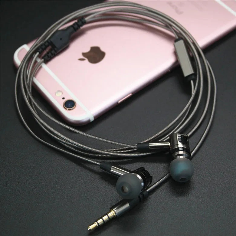 846 in-ear metal earphones in grey with metallic titanium grey detachable cable