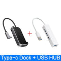 Silver aluminium grey USB C docking station for iPad Pro with HDMI, USB, and card reader ports
