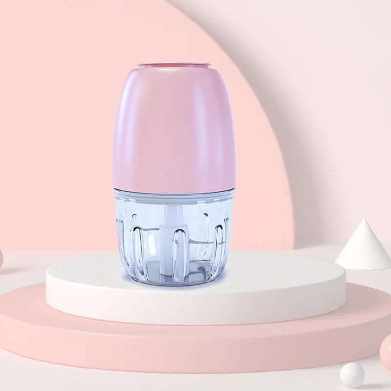 Household small electric sand ice machine in cherry blossom pink with compact 105mm size and 200w power