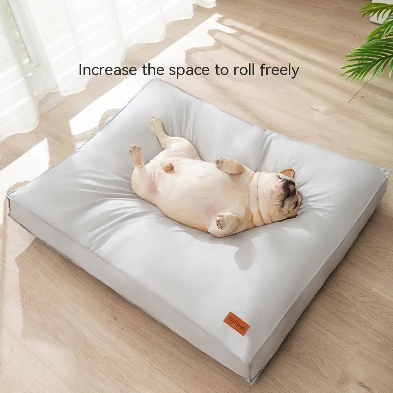 Waterproof dog bed in high-grade gray with non-slip bottom and detachable cover