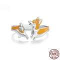 Silver-coloured adjustable ring with a detailed cartoon Corgi dog design.