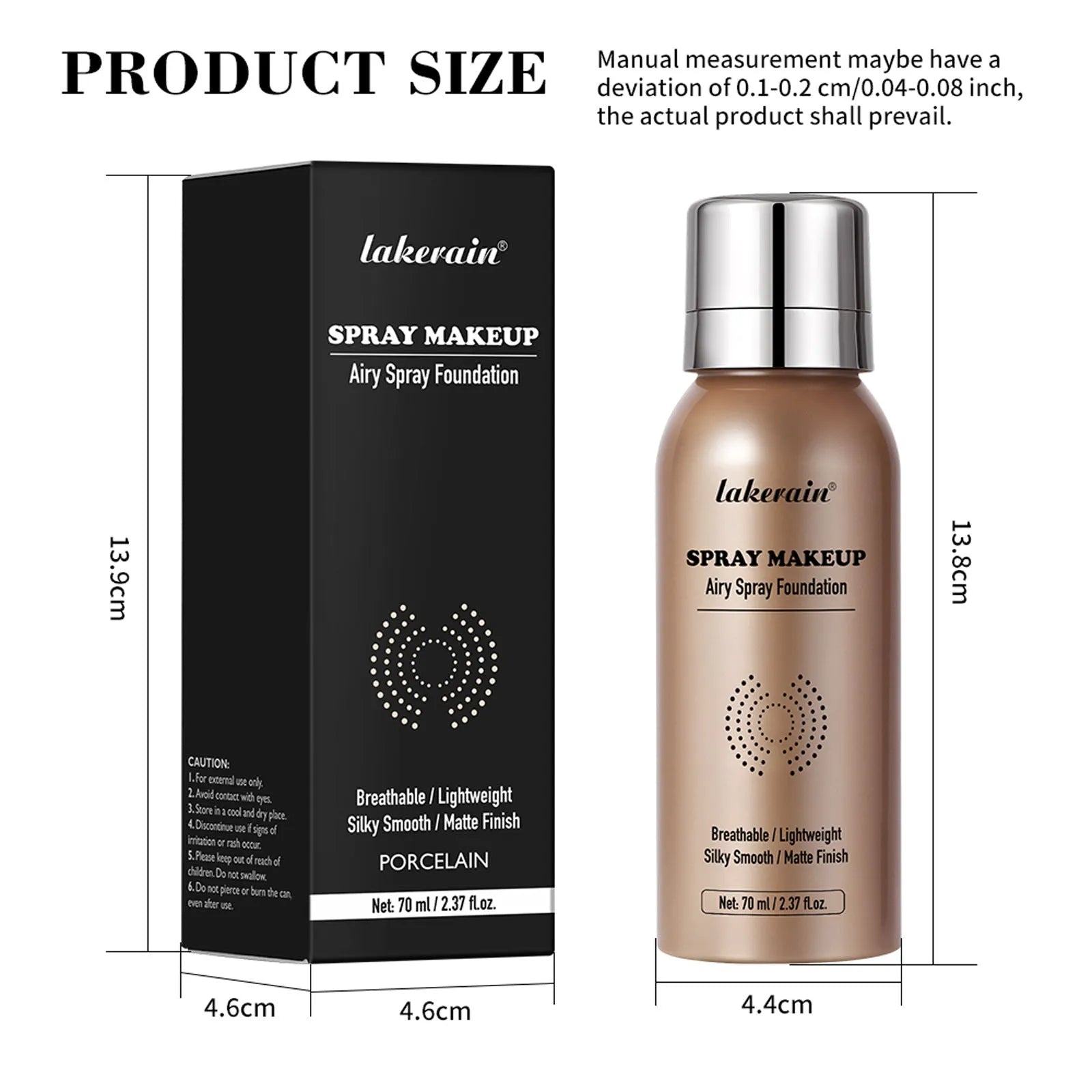 Even skin tone concealer liquid foundation 70ml in beige shade with long-lasting powder finish