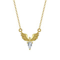 Sterling silver eagle pendant necklace with adjustable O-ring chain in Korean style design