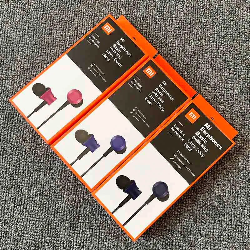 Piston in-ear headphones with 3.5mm wired connection in black, blue and red colour options