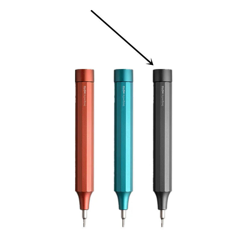 24-in-1 aluminium repair screwdriver set with magnetic bit storage, shown in green, red, and black colour options.