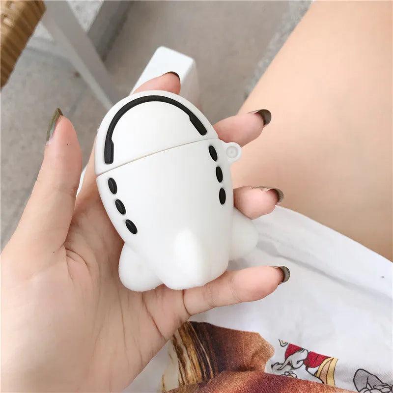 Aircraft headset design silicone flip case for Apple AirPods 1st and 2nd generation with hook