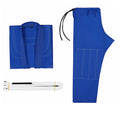 Brazilian Jiu-jitsu training clothing set in cotton blend fabric showing top and trousers