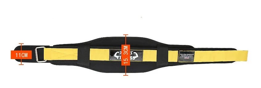 Nylon fitness weightlifting waistband in black red or yellow for adult gym use