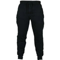 Men's solid colour drawstring waist fleece trousers in loose fit pencil pants style