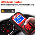 KONNWEI KW850 OBD2 code reader with TFT display and One-Click I/M button for car diagnostics