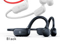 Black air conduction Bluetooth earphone with titanium frame showing ergonomic design