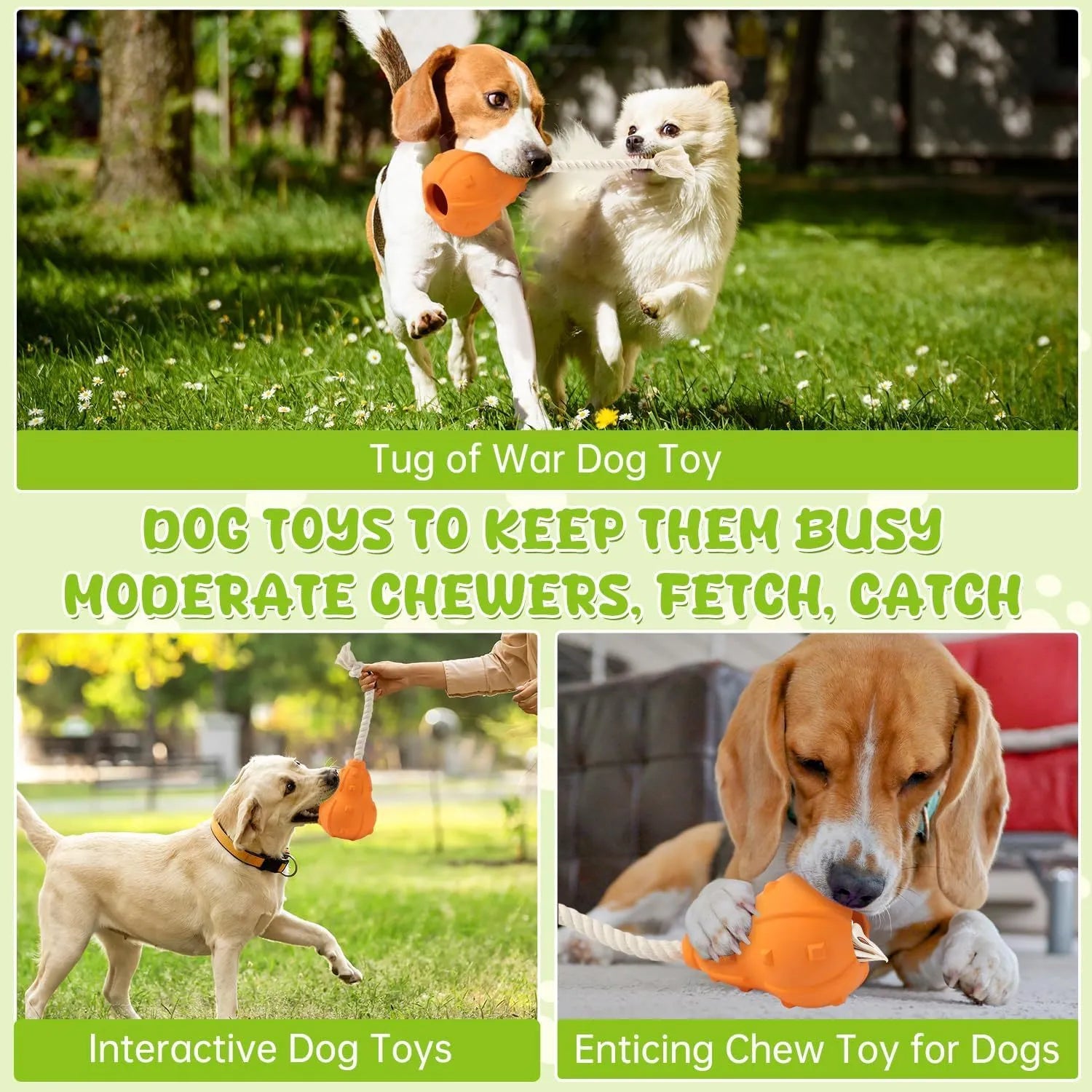 Natural rubber stuffable dog toy with treat dispenser measuring 30cm long