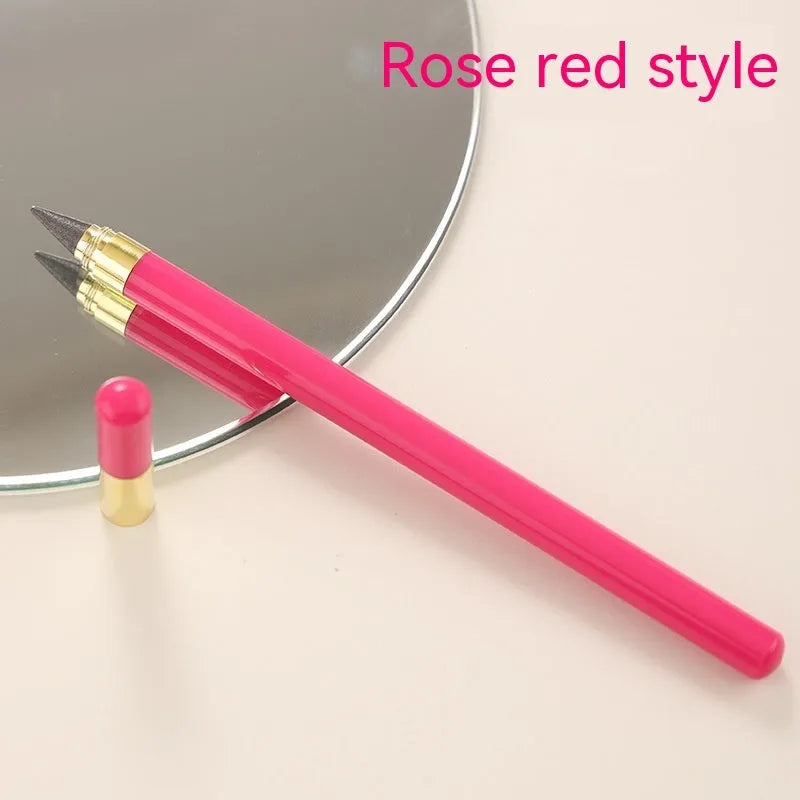 Transparent acrylic mechanical pencil with alloy tip showing colour lead options
