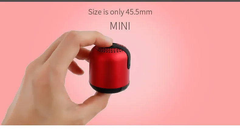 Hieha XQ11 mini waterproof metal Bluetooth speaker in black, gold, pink, red, or silver colour