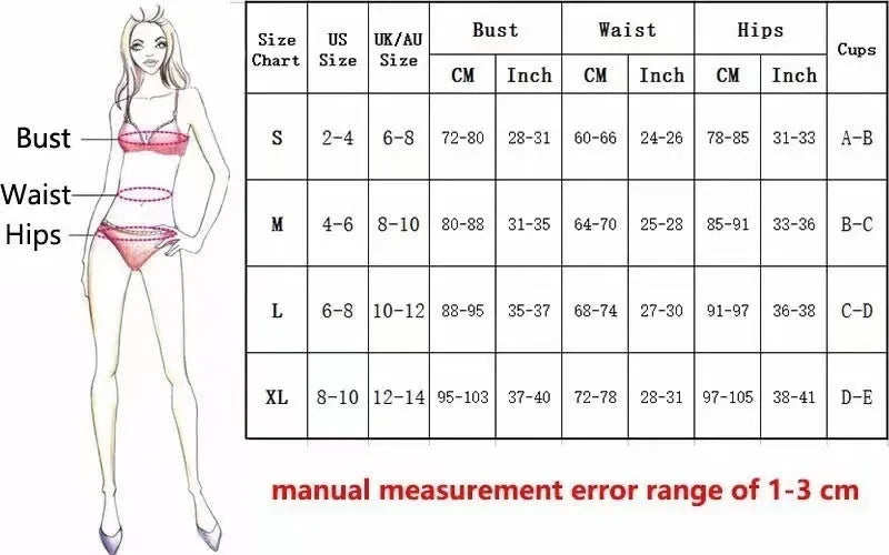 Ladies one-piece swimsuit bikini in black, rose red, or green, sizes S M L XL.