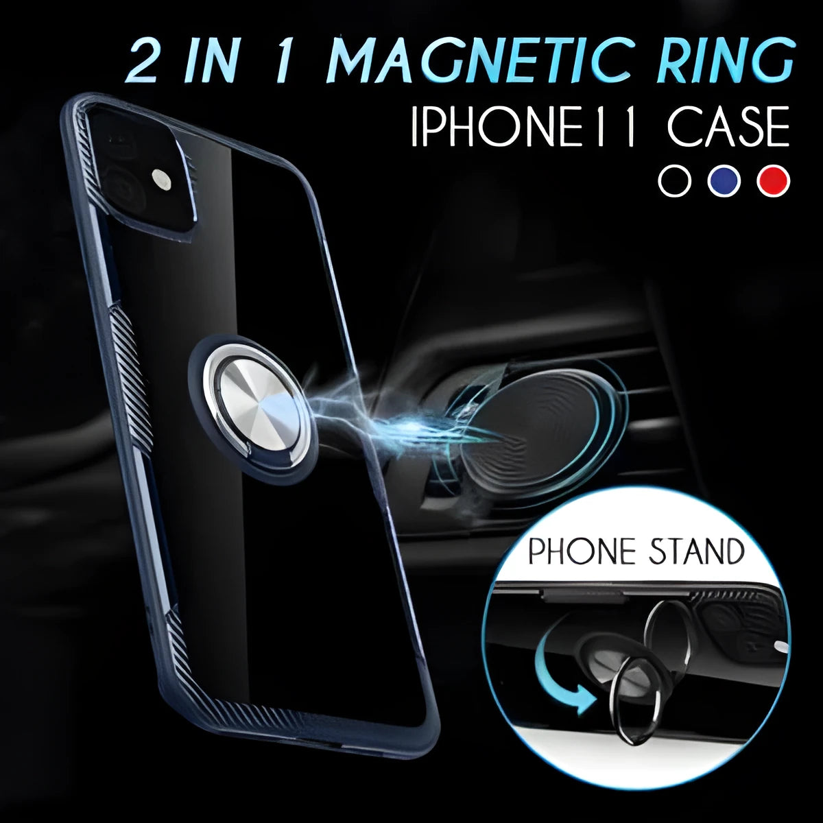 Black PU leather iPhone case with polycarbonate frame for iPhone 11 Pro Max