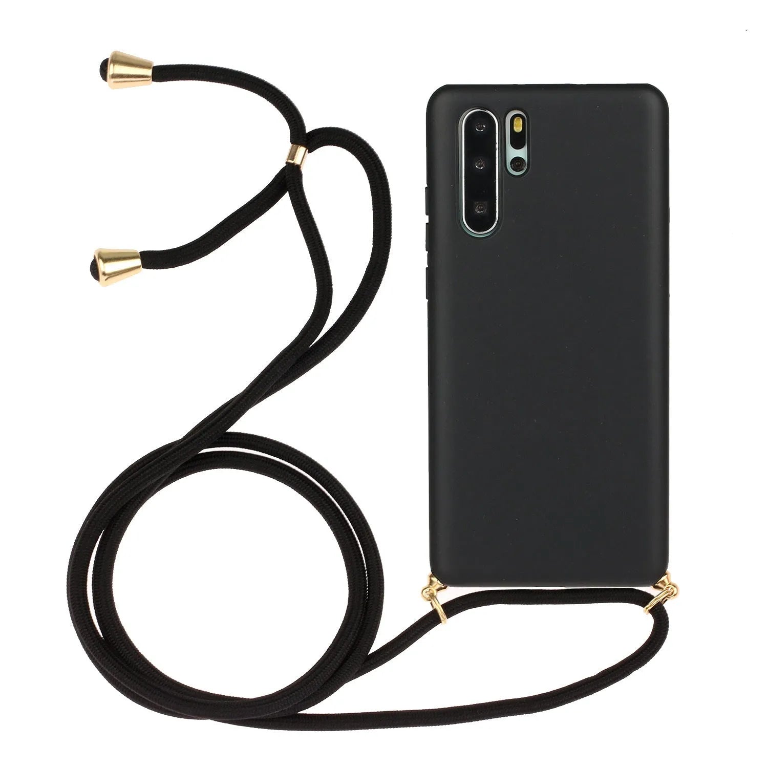 Huawei P30 floral phone case with wrist strap lanyard in TPU material