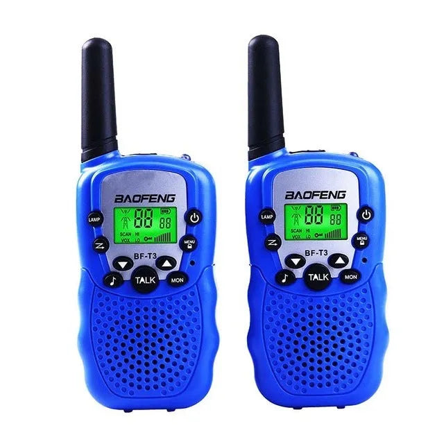 Child walkie talkie set with two handheld radios in choice of colours