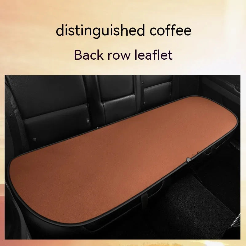 Automotive heating cushion on car seat in beige colour with cotton filler for winter comfort