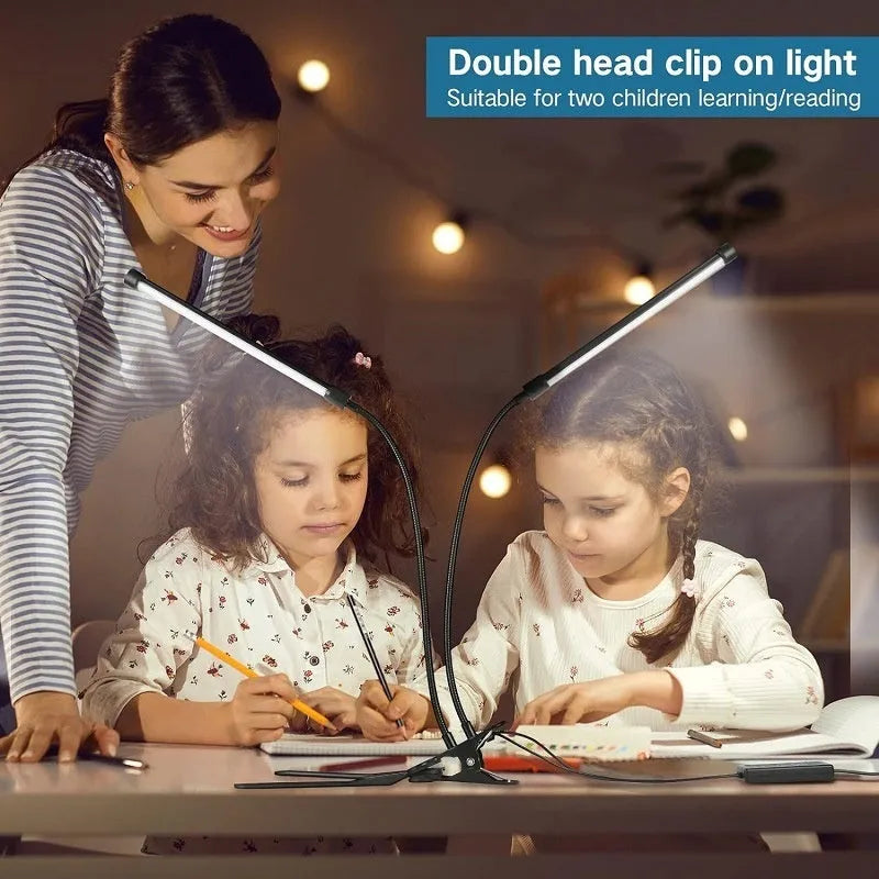 Black and white LED desk lamp with 26cm length and USB power cable