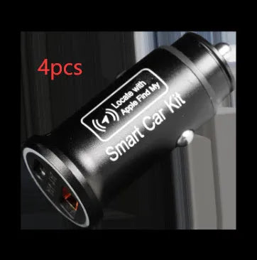 Matte black car GPS locator device with charging connector for vehicle tracking