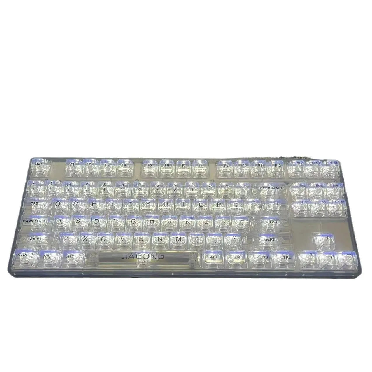 Universal transparent key cap set with 132 large keys for mechanical keyboard replacement