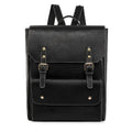 Korean style retro simple backpack in soft PU material, shown in one of four neutral colour options.